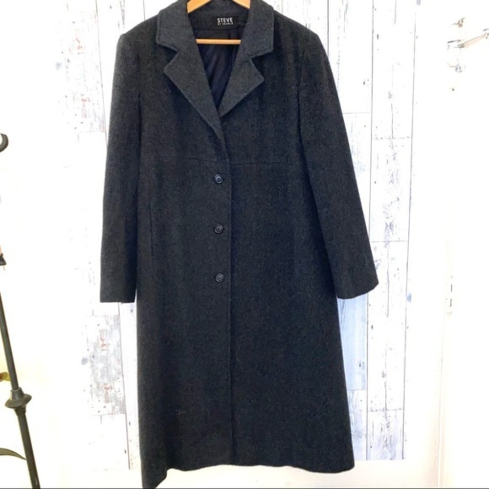 Steve by Searle wool angora blend coat long gray 12